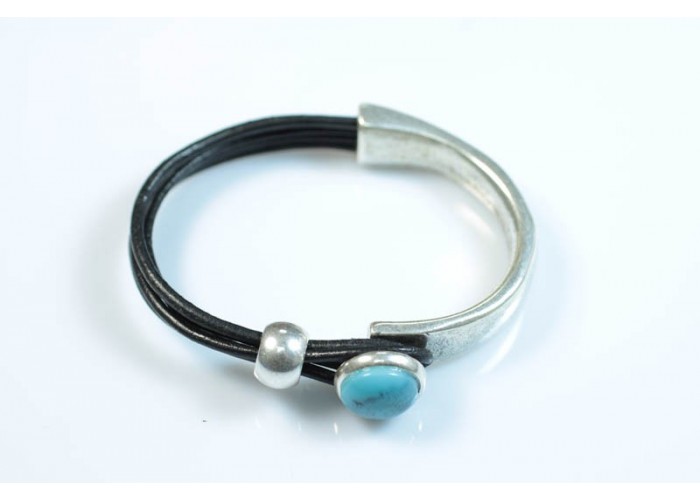 Pulsera botón turquesa...