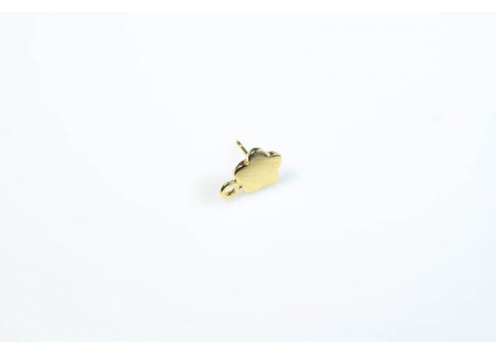 Pendiente flor lisa color oro