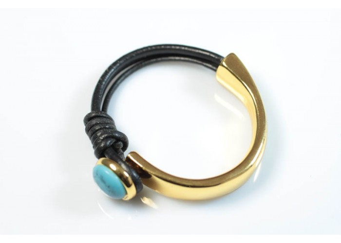 Pulsera botón 42mm turquesa...