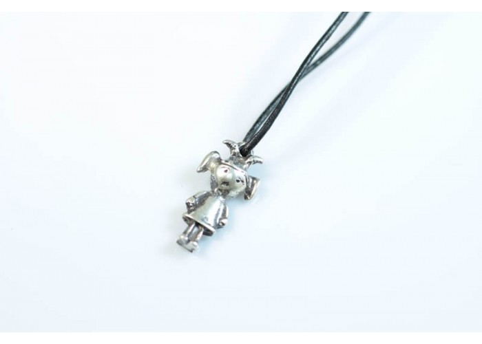 Colgante niña coletas 29x12mm