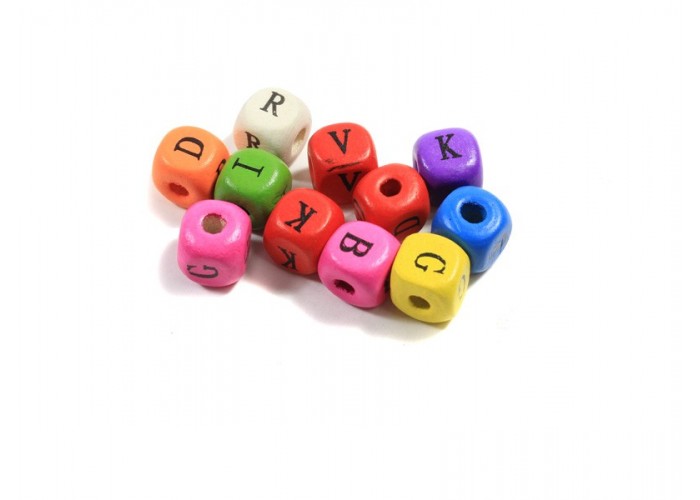 Letras de madera de colores...