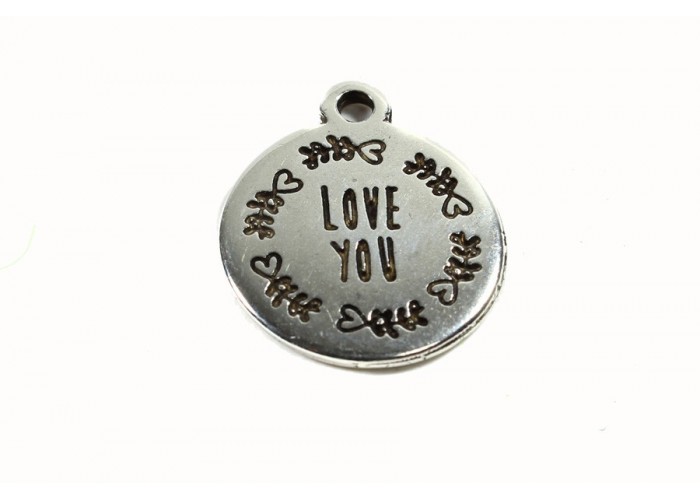 Colgante medalla Love you 19mm