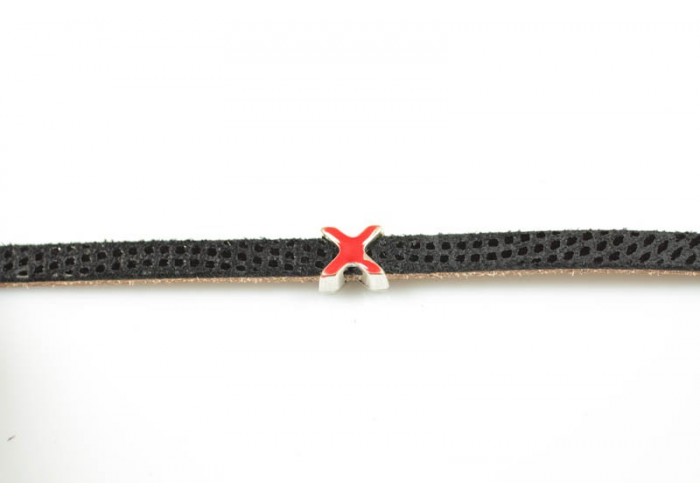 Entrepieza cruz rojo 6x2mm...