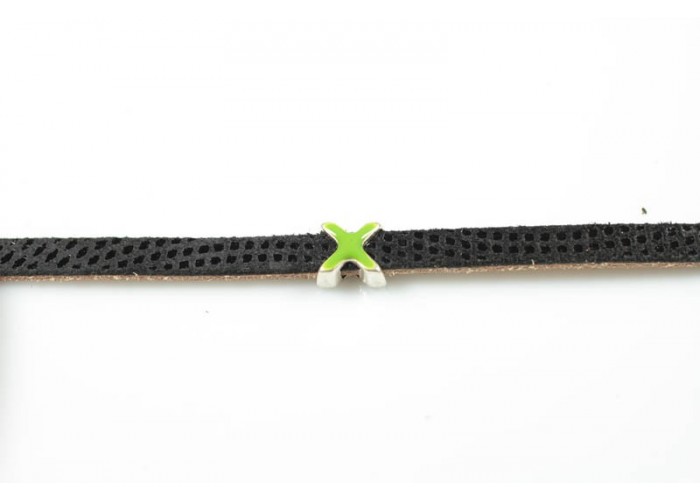 Entrepieza cruz verde 6x2mm...