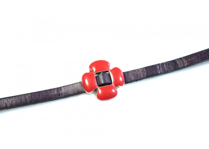 Pasador flor 4 pétalos roja...