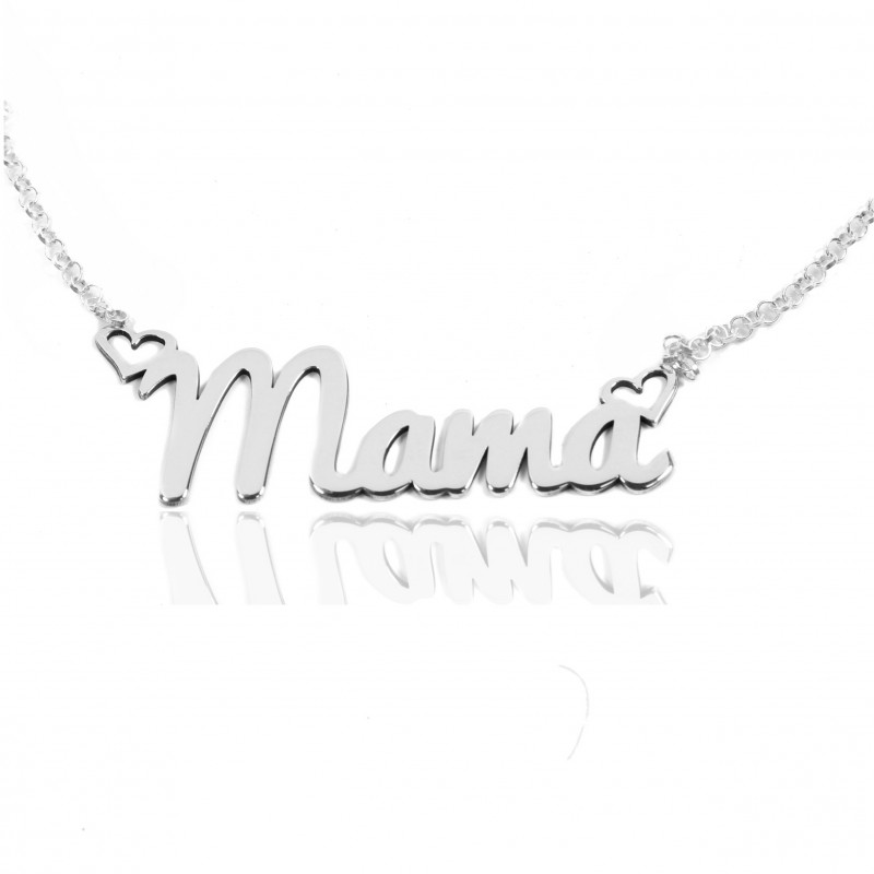 Collar Mamá + corazones en...