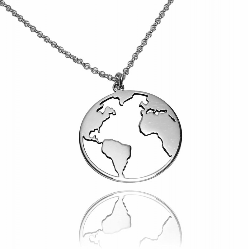 Collar bola mundo fabricado...