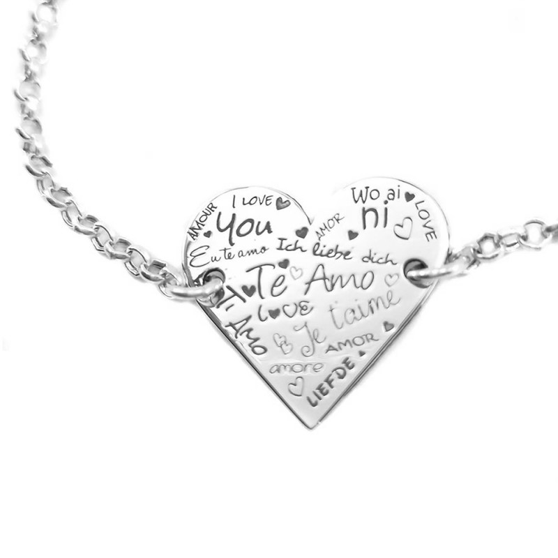 Pulsera corazón + cadena y...