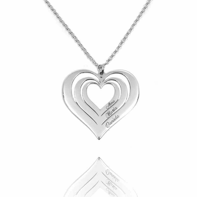 Collar Corazón con tres...